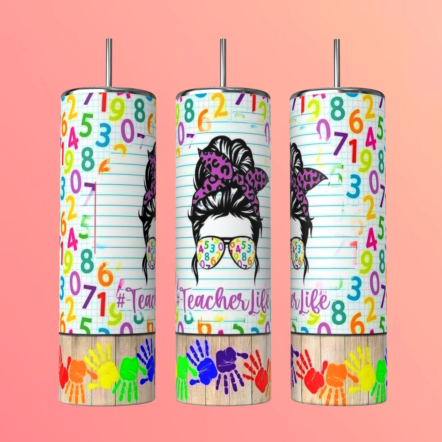 20oz Numbers Teacher Tumbler