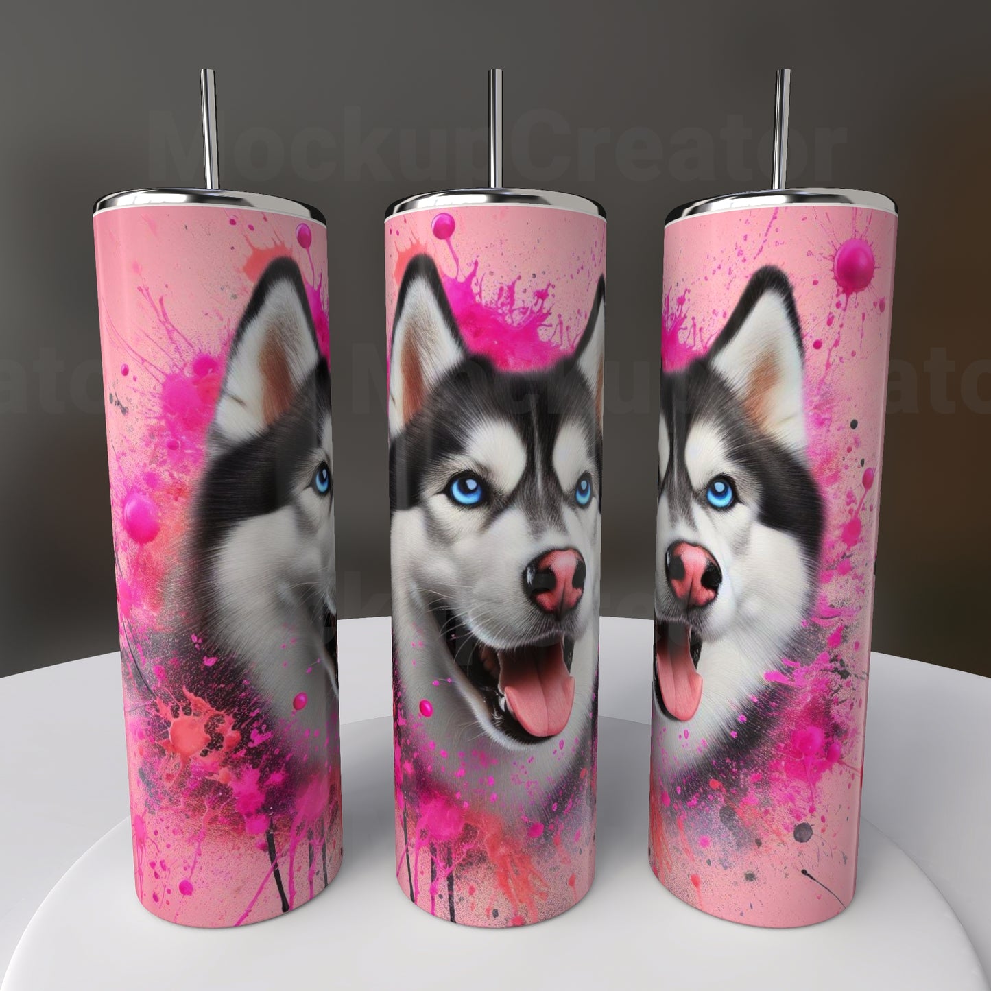 20oz Pink Husky Tumbler